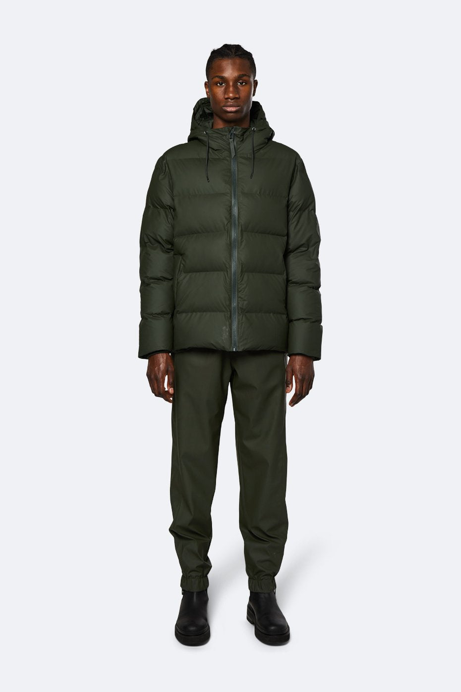 Puffer Jacket Roll Neck  - Green